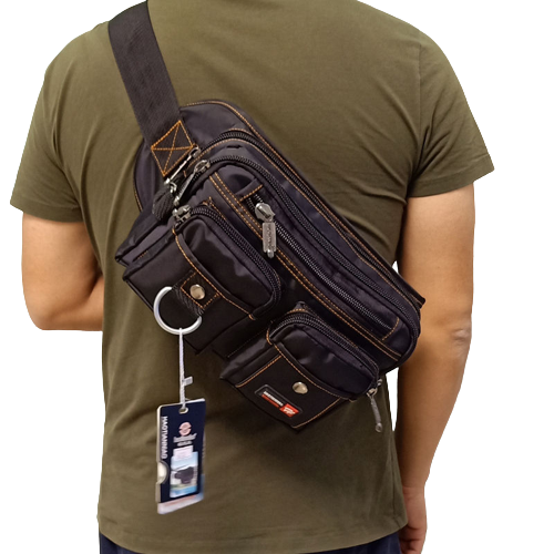 Étui De Ceinture Pour Téléphone - Noir, Avec Boucle Et Mousqueton - Multi-poches Pour Cartes, Argent, Randonnée