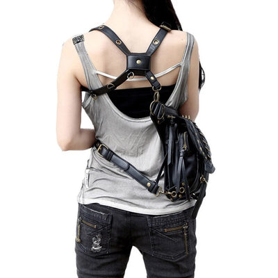 Sac jambe pour femme moto noir