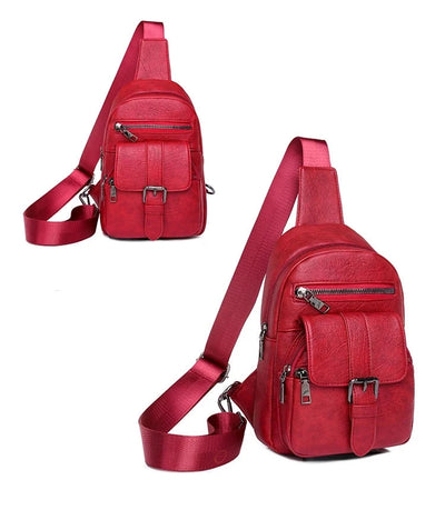 Sac banane bandoulière chic rouge