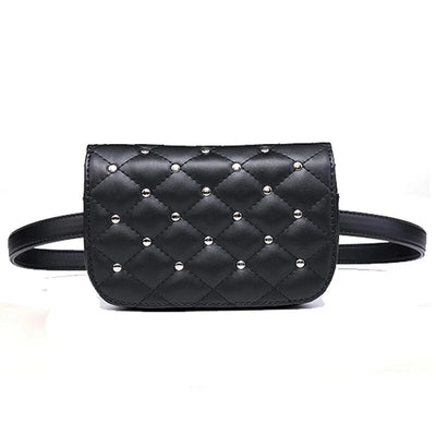 Sac banane en cuir noir pochette femme