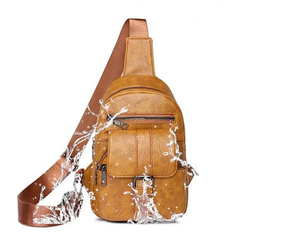 Sac banane bandoulière cuir marron clair