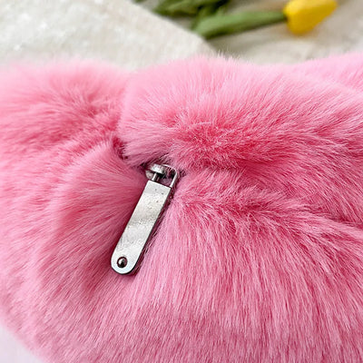 Sac bandoulière peluche oversize gris