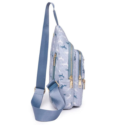 Sac bandoulière bleu fille