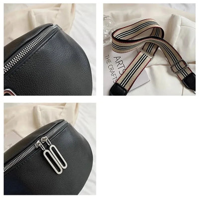 Sac banane bandoulière cuir noir