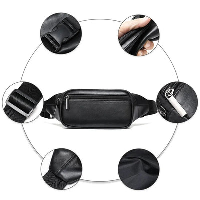 Sac banane classique chic noir homme