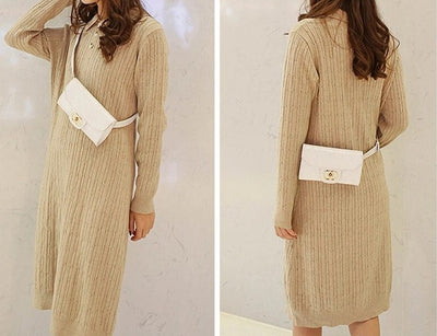 Sac banane cuir luxe femme blanc