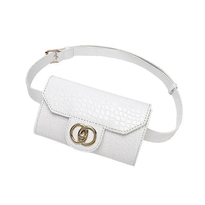 Sac banane cuir luxe femme blanc