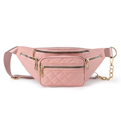 Sac banane cuir rose