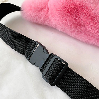 Sac bandoulière peluche oversize gris