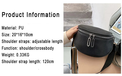 Sac banane bandoulière cuir noir