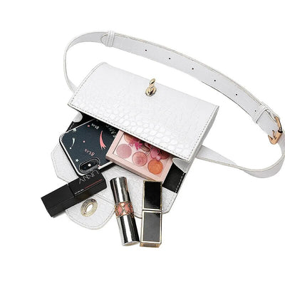 Sac banane cuir luxe femme blanc