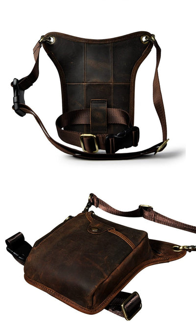 Sac banane sport cuir moto velo orange