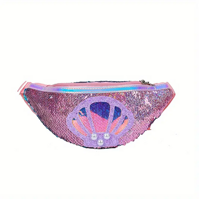 Sac banane paillette coquillage rose