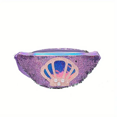 Sac banane paillette coquillage rose