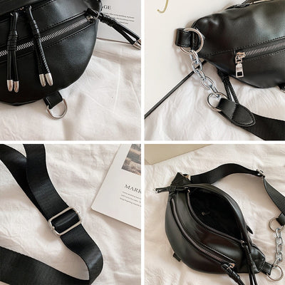 Sac banane similicuir noir femme