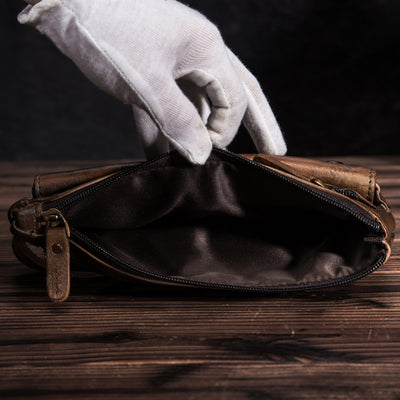 Sacoche banane cuir vintage homme