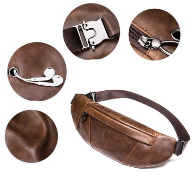 Sac banane cuir vintage