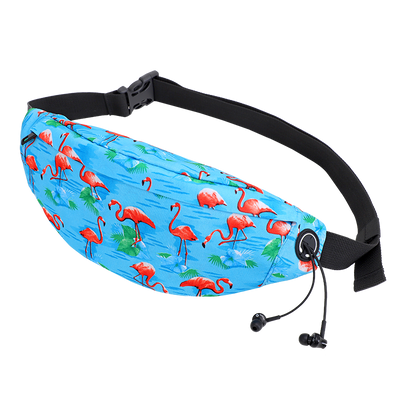 Sac banane bleu en toile sportswear