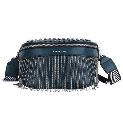 Sac banane luxe cuir pompon