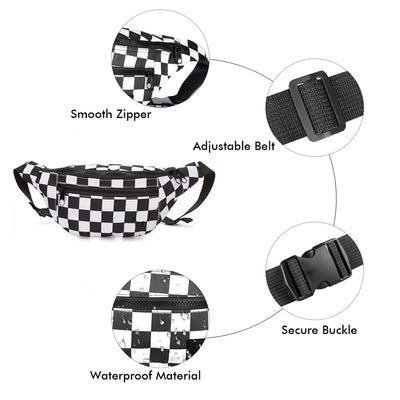 Sacoche banane femme tissu damier