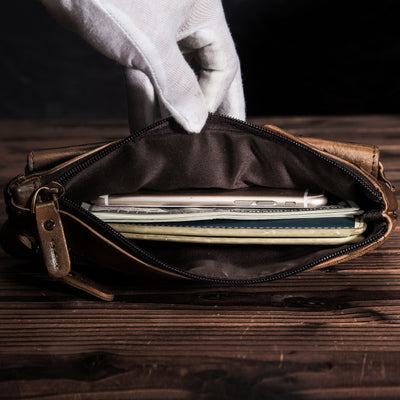 Sacoche banane cuir vintage homme