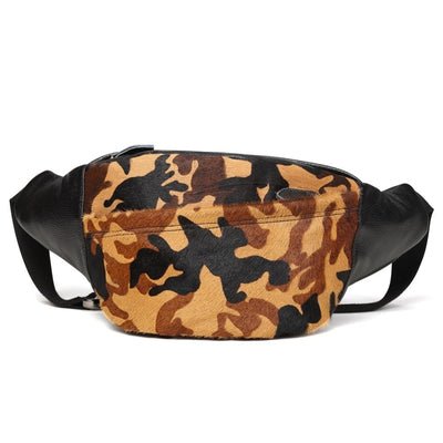 Sac banane homme en cuir camouflage militaire