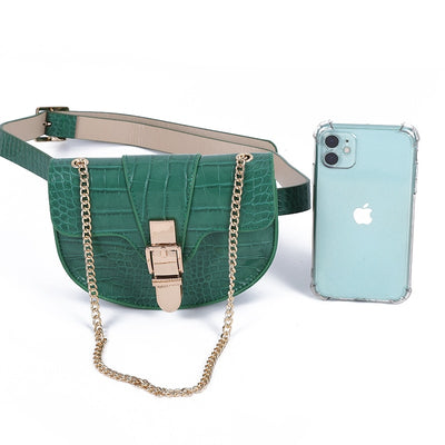 Sacoche banane chic cuir croco femme