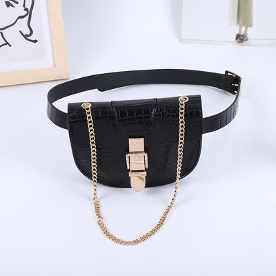 Sacoche banane chic cuir croco femme