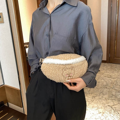 Sac banane ourson en velours