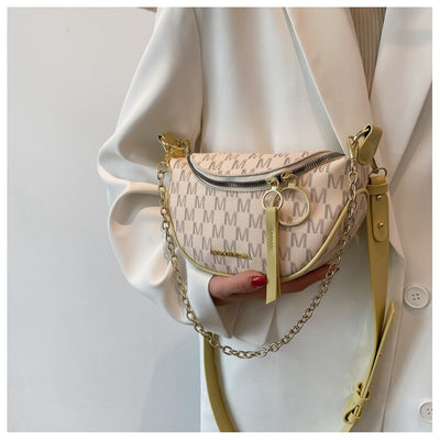 Sac banane chic en cuir imprimé pour femmes