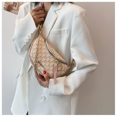 Sac banane chic en cuir imprimé pour femmes