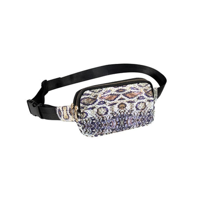 Sac banane fleurs roses