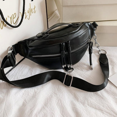 Sac banane similicuir noir femme