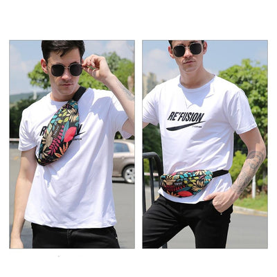 Sac banane sacoche imprimé feuillage