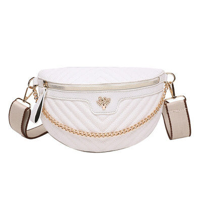 Sac banane bandoulière cuir blanc