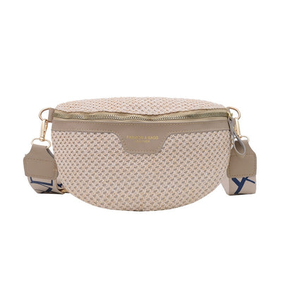Sac banane blanc femme texture tricot mode