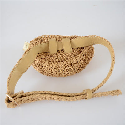 Sac banane tressé paille femme