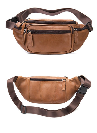 sac banane cuir noir femme