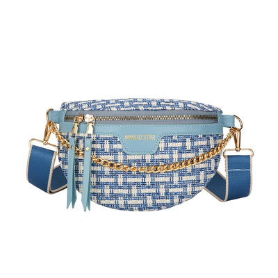 Sac banane femme vert cuir paillon