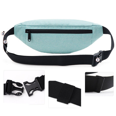 Sac banane bleu en toile sportswear