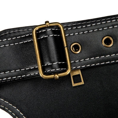 Sac banane cuir noir femme à rivets