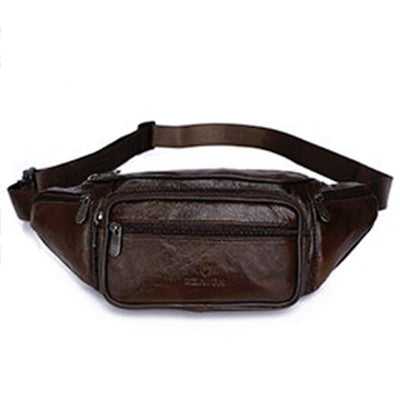 Sac banane cuir marron