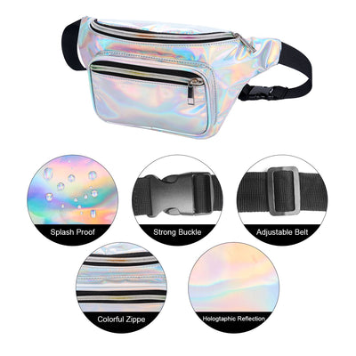 Sac banane holographique néon arc-en-ciel