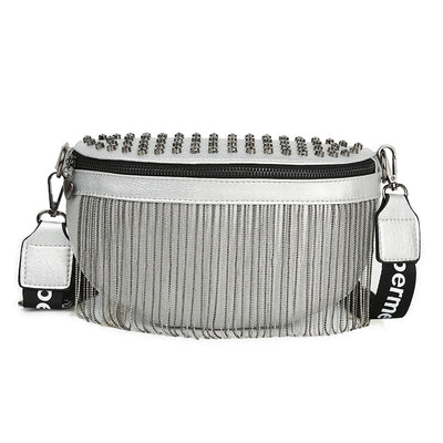 Sac banane luxe cuir pompon