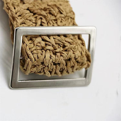 Sac banane tressé paille femme