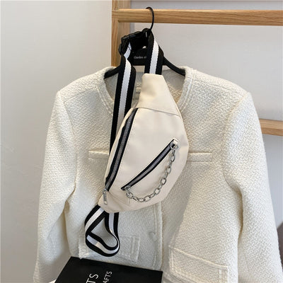 Sacoche banane chic blanc femme