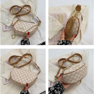 Sac banane chic en cuir imprimé pour femmes