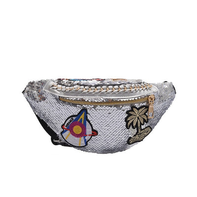 Grand sac banane beige