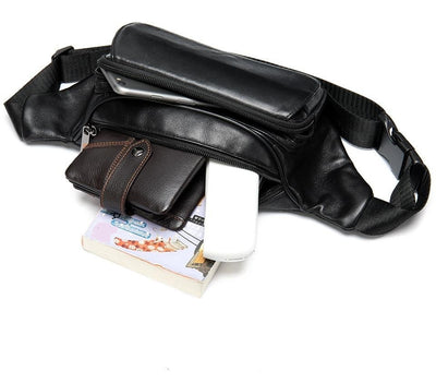 Sac banane noir cuir