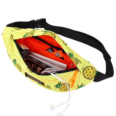 Sac banane fantaisie jaune ananas imprimés colorés